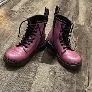 Dr. Martens Kids Pink Glitter Boots